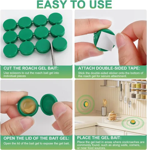 Vista 3 de Cebo para cucarachas: infestación de cucarachas en interiores, trampas para cucarachas, gel de cebo para cucarachas, deshazte de las cucarachas
