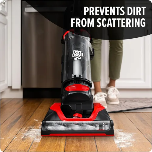 Vista 3 de Dirt Devil Aspiradora vertical multisuperficie de alcance extendido + sin bolsa para alfombras y suelos duros, aspiradoras potentes, ligeras