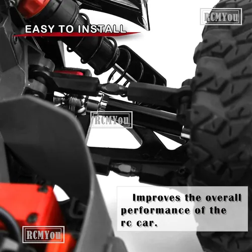 Vista 3 de Ejes CVD de eje de transmisión para 1/10 Big Rock V3 3S BLX 4x4 4WD, 4 piezas de actualización RC, ejes de transmisión delanteros y traseros