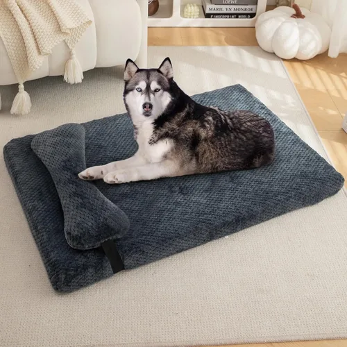 Vista 26 de huraty Cama para perros con almohada para perros pequeños, cama ortopédica para perros con funda extraíble, alfombrilla lavable para mascotas