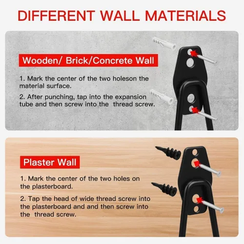 Vista 6 de Ganchos de garaje resistentes, 16 ganchos de almacenamiento de acero para garaje, ganchos de pared para garaje y perchas con revestimiento