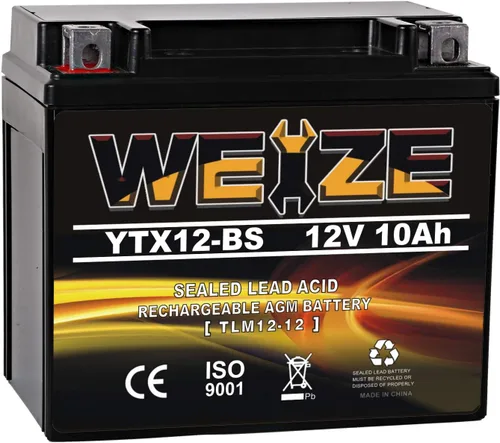 Vista 8 de Weize YTX9-BS - Batería libre de mantenimiento de plomo-ácido para motocicleta, ATV, Honda, Polaris, Suzuki