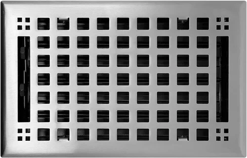 Vista 10 de Madelyn Carter Cubierta de ventilación de estilo artesanal contemporáneo, interior de acero fundido sólido, controla el flujo de aire, 2 x 10 Blanco