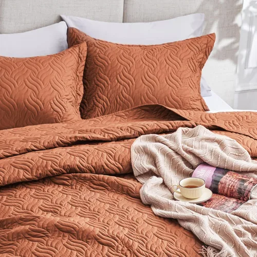 Vista 191 de Edredón de cama tamaño queen Love's cabin, color azul, para cama de verano, de microfibra ligera, estilo moderno, para todas las estaciones, 3