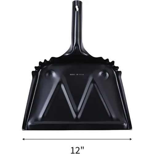 Vista 3 de Genuine Joe Recogedor de metal negro resistente, 12