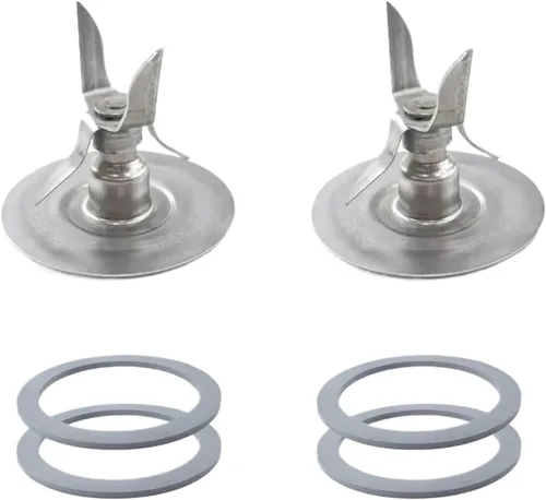 Vista 2 de 2Pcs Blade Blender Compatible With Osterizer Blender- 6 Point 4980 With Rubber Seal Gasket Replacement Parts