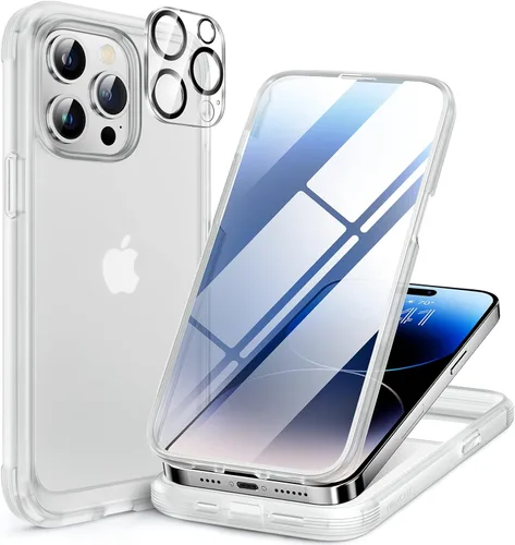 Vista 98 de Miracase Glass Series - Funda para iPhone 11 de 6.1 pulgadas, funda resistente de cuerpo completo mejorado con protector de pantalla de vidrio Negro