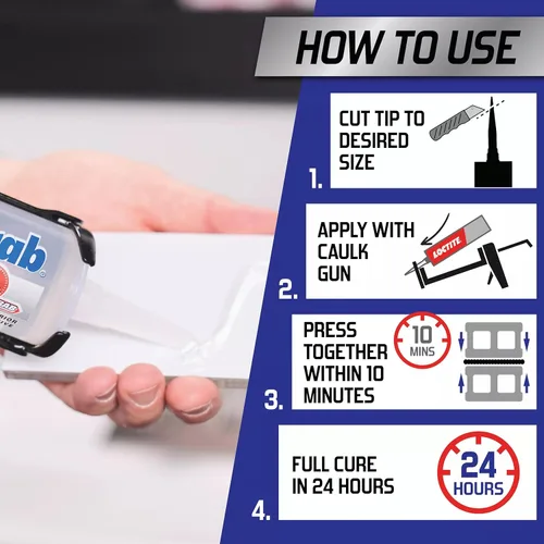 Vista 18 de Loctite Power Grab Ultimate - Adhesivo de construcción transparente, cartucho de 9 onzas líquidas, 1 paquete, pegamento de construcción versátil