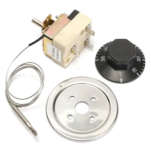 Vista 3 de Interruptor de control de temperatura AC 250V 16A 122.0-572.0 °F Termostato capilar universal para horno eléctrico, balcón, paquete de 2