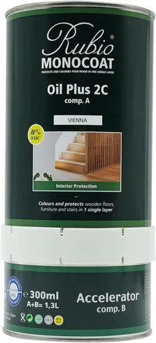Vista 225 de Rubio Monocoat Tinte y Acabado para Madera 650 pies² - Blanco 5% Oil Plus 2C Secado Rápido, Aceite para Madera de Linaza Ecológico para Uso