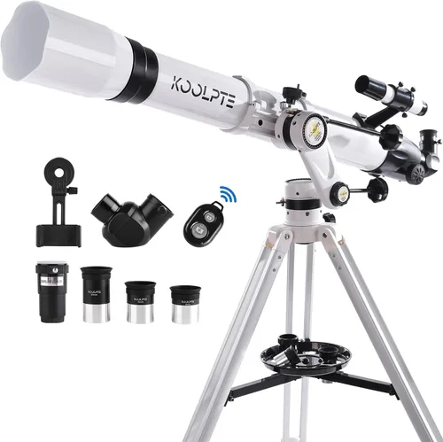 Vista 8 de Telescopio 90mm de apertura 900mm - Base de montaje AZ Vertisteel de alta precisión de ajuste, aumento 45-450x, control remoto inalámbrico