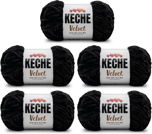 Vista 16 de Hilo de terciopelo Keche para crochet, suave chenilla voluminosa para bebé, manta Amigurumi, 100 gr (121 m) - Blanco