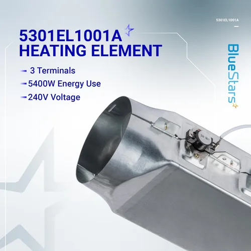 Vista 4 de Ensamble de elemento calefactor de secadora BlueStars 5301EL1001A – Para secadoras LG DLE7177W DLE5977W DLE8377NM DLE2516W DLEX3700W DLE5955W