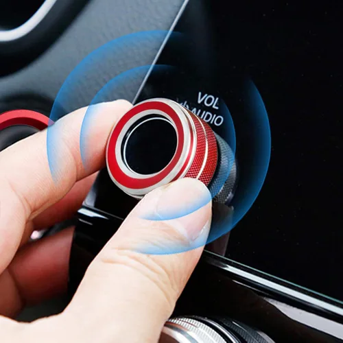 Vista 3 de TOMALL 4 fundas de aluminio para consola central compatibles con Honda CRV CR-V 2017 2018 2019 2020 tapa de perilla de volumen de sonido AC aire