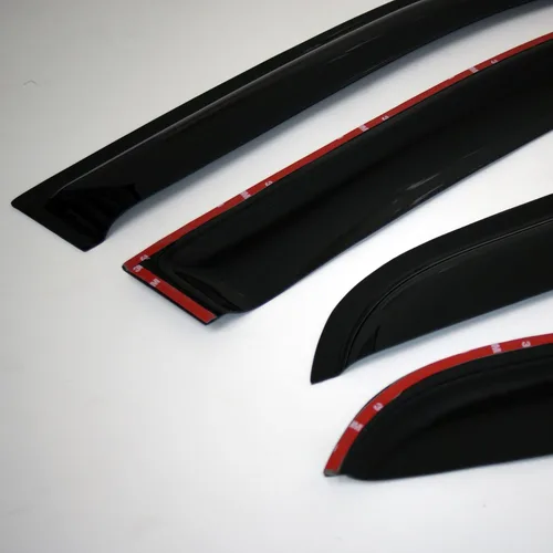 Vista 3 de Tuningpros WD2-436 - Deflector de visera de ventana de montaje exterior, protector de lluvia, humo oscuro, juego de 4 piezas compatible con Toyota