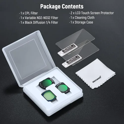 Vista 9 de NEEWER Juego de Filtro ND Magnético Compatible con DJI Osmo Pocket 3 Combo de Accesorios para Creadores, Filtro de Efecto de Densidad Neutral
