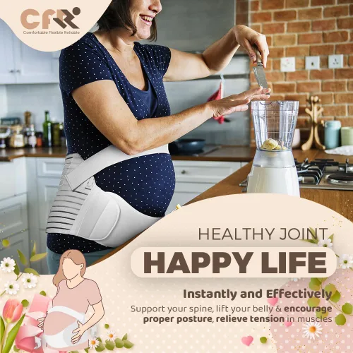 Vista 6 de CFR Cinturón de maternidad 3 en 1, banda para el vientre, cintura abdominal para embarazo, para apoyo a las molestias de espalda