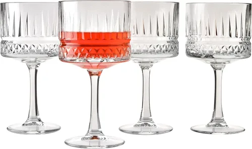 Vista 9 de Pasabahce Juego de 4 copas vintage Coupé – Exclusivo champán, cóctel, martini, copas de vino – Cristalería de tallo largo – 8.8 oz – Perfecto