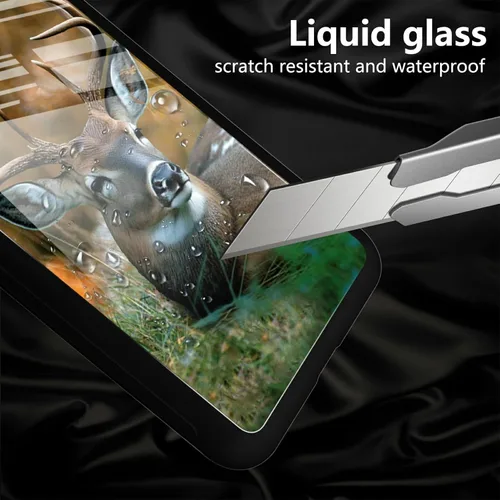 Vista 5 de Funda para Moto G Stylus 5G 2023 con diseño de árbol de caza de ciervos, cubierta trasera de vidrio templado, cubierta trasera de vidrio templado