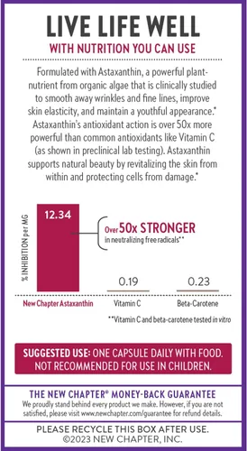 Vista 7 de New Chapter Suplemento de Biotina, Vitaminas Veganas para Cabello, Piel y Uñas con Biotina Fermentada + Astaxantina - 60