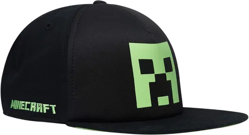 Vista 2 de Minecraft Boys Creeper Face Hat - Black and Green Youth Snap Back Hat