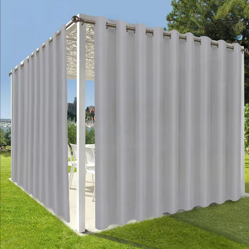 Vista 34 de OutdoorLines Cortinas impermeables para interiores y exteriores para patio – Panel de cortina de privacidad y bloqueo solar con ojales, resistente a