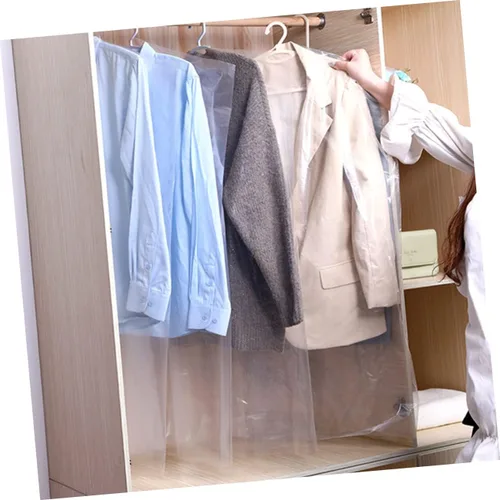 Vista 4 de 60 bolsas de tintorería, cubierta de ropa para trajes, cubiertas de ropa de plástico impermeables para tiendas de limpieza en seco y uso doméstico