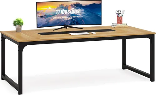 Vista 33 de Tribesigns Escritorio Moderno para Computadora, Escritorio de Oficina Grande de 63 Pulgadas, Mesa de Computadora, Escritorio de Estudio y Escritura