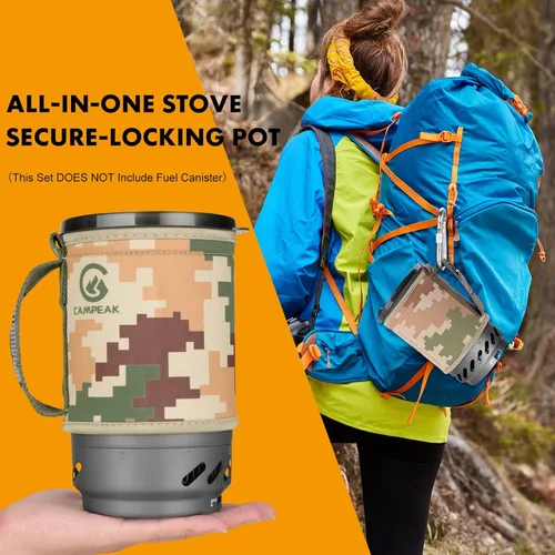 Vista 5 de Gen Camping Stove Cooking System Quemador portátil para acampar Estufa de senderismo rápida y segura
