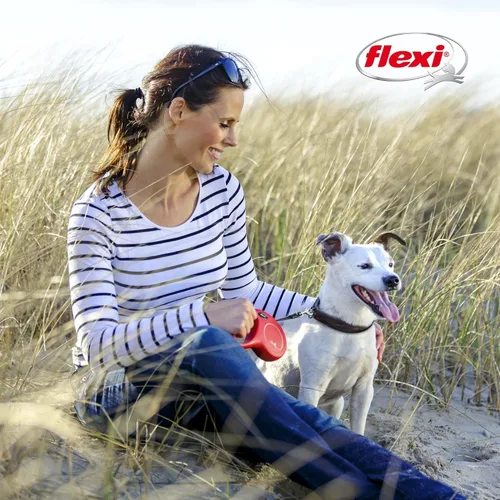 Vista 2 de Flexi Roll-Leine New Classic XS Gurt 3 M Azul Für Hunde, Katzen Und Kleintiere Bis Max. 26.5 lbs, Multicolor, Juventud XS/16