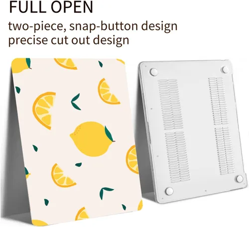 Vista 3 de Funda protectora para computadora compatible con MacBook Pro de 15 pulgadas, modelo A1707 A1990 versión 2019 2018 2017 2016 con barra táctil Limón