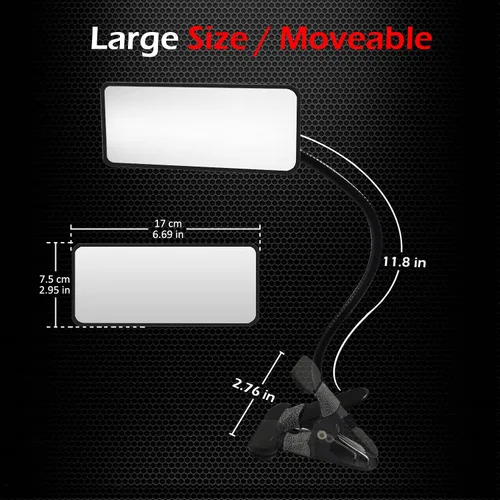 Vista 6 de Ampper Espejo de seguridad acrílico con clip, espejo de cubículo convexo flexible para seguridad personal y escritorio, monitores de visión trasera