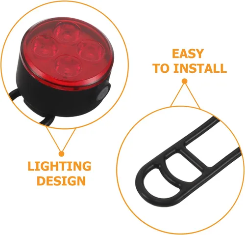 Vista 3 de HEMOTON Rechargeable LED Cycle Tail Light and Bike Warning Rear Lamp Waterproof Front and Rear Bicycle Lights for Night Riding Mountain and Road