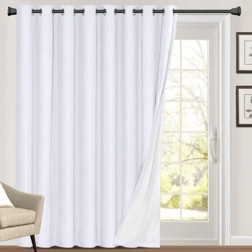 Vista 292 de Primitive - Cortinas opacas 100 % de lino texturizado natural para dormitorio, sala de estar, cortinas para ahorra energía, tela de arpillera