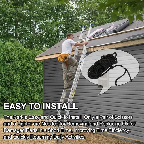 Vista 7 de AC30-2 - Cuerda de extensión para escalera de repuesto para Werner, piezas de cuerda de escalera #6316509 hasta 40 pies, paquete de 2