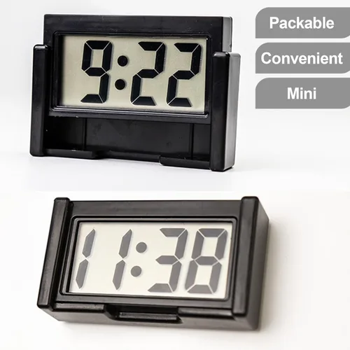 Vista 3 de Shudyear 3PCS Reloj Digital Pequeño Mini Reloj de Coche Montable Reloj de Escritorio con Fecha Montable con Pantalla LCD Grande para Oficina