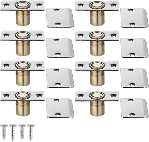 Vista 16 de JQK Accesorios de captura de bola para puerta de armario, cierre de acero inoxidable ajustable con placa de golpeo, acabado negro, paquete de 4