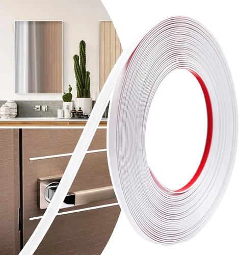 Vista 10 de 0.39in × 20 pies de moldura de pared pelar y pegar - Moldura flexible autoadhesiva para paredes, bordes, marcos, marcos de ventanas, azulejos