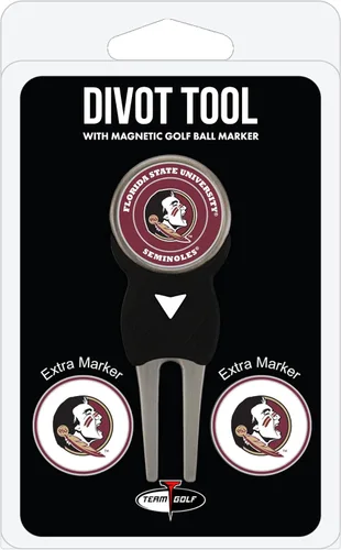 Vista 6 de Team Golf NCAA Unisex-Adult Team Golf NCAA Divot Tool with 3 Golf Ball Markers Pack, Markers are Removable Magnetic Double-Sided Enamel