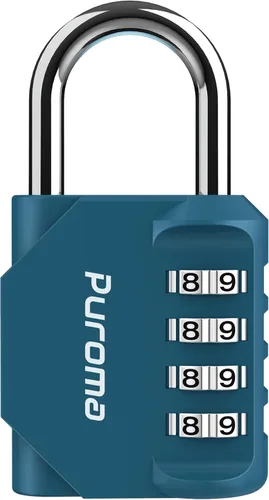 Vista 17 de Puroma - Candado impermeable de combinación de 4 dígitos, para intemperie, para casillero escolar o deportivo, valla, caja de herramientas, puerta