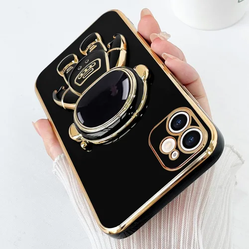 Vista 3 de Pepmune - Funda compatible con iPhone 11, diseño de astronauta 3D lindo, protección para la cámara, respaldo suave a prueba de golpes para la Negro