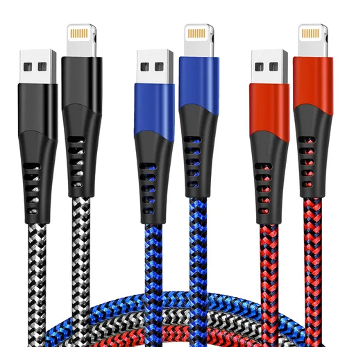 Vista 13 de cugunu Cargador para iPhone, 5 unidades de 3/3/6/6/10 pies, con certificación MFi de Apple, cable Lightning USB de nailon trenzado, cable de carga