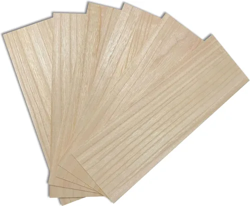 Vista 4 de Paquete de 6 tableros de madera de paulownia de doble cara de MDF chapada, núcleo de MDF, 0.252 in 1/4 pulgadas, hoja de aglomerado de 5 x 15