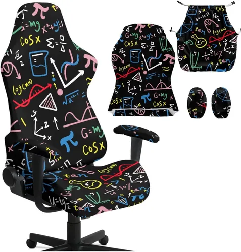 Vista 15 de Funda para silla de juegos de gatos lindos para niñas y hombres, fundas florales para reposabrazos elásticas, ergonómicas, protector de escritorio
