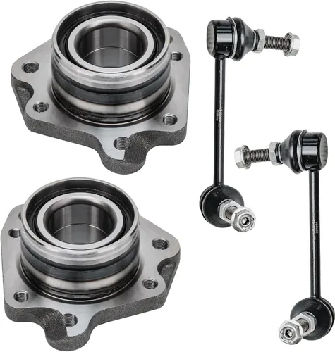Vista 211 de Detroit Axle - Kit de 4 piezas de manguetas de dirección para Honda Civic 2006-2011, 2 manguetas de dirección delanteras y bujes de ruedas