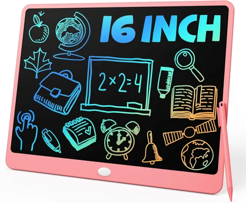 Vista 11 de TEKFUN - Tablet de escritura con pantalla LCD grande de 12 pulgadas, con lápiz anti-pérdida, tablero de garabatos borrable, sin desorden, juguetes