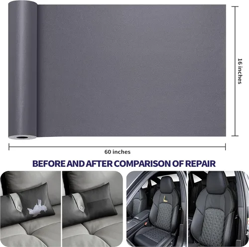 Vista 4 de Kit de cinta para reparación de cuero, parche autoadhesivo para muebles, sofá, asientos de automóvil, silla de oficina, kit de reparación de vinilo