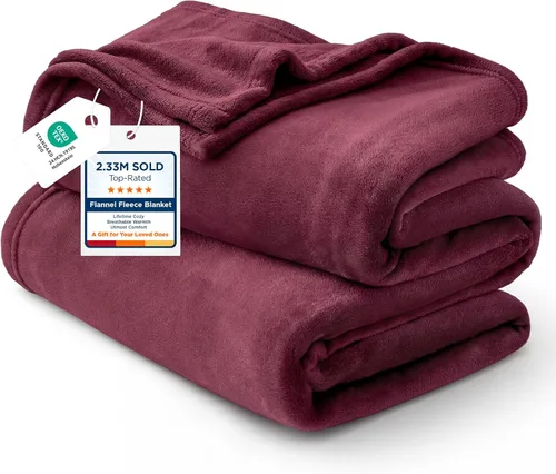 Vista 30 de Bedsure GentleSoft Manta de forro polar, tamaño individual, color gris, 10.53 oz/m², ligera, afelpada, acogedora, suave y cálida para cama, sofá
