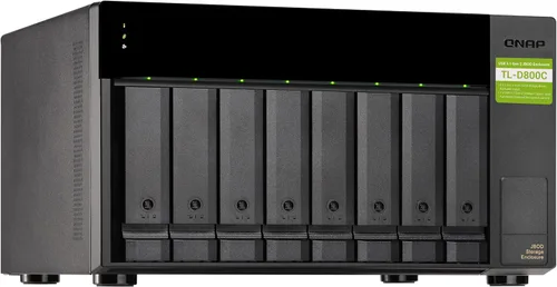 Vista 5 de QNAP TL-D800C Caja de almacenamiento JBOD de escritorio de 8 bahías con conectividad USB 3.2 Gen 2 Tipo-C