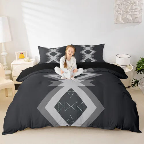 Vista 17 de Funda de edredón azteca marrón, juego de ropa de cama bohemio occidental para niños, niñas, adolescentes, bohemio, exótico, indio, funda de edredón